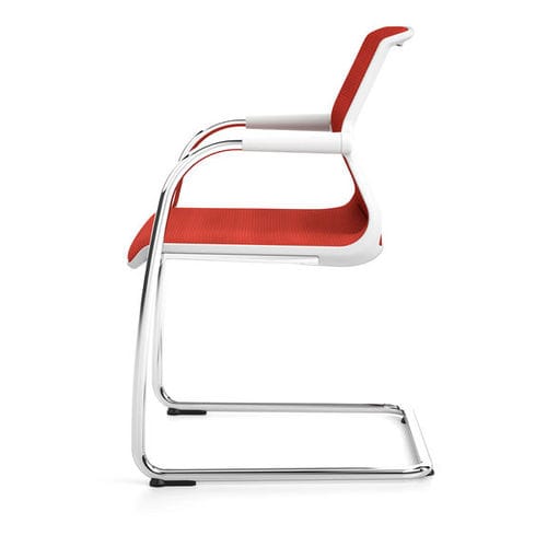 Contemporary visitor chair - UNIX  - vitra USA - indoor / fabric / steel