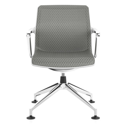 Contemporary visitor chair - UNIX  - vitra USA - indoor / fabric / polished aluminum