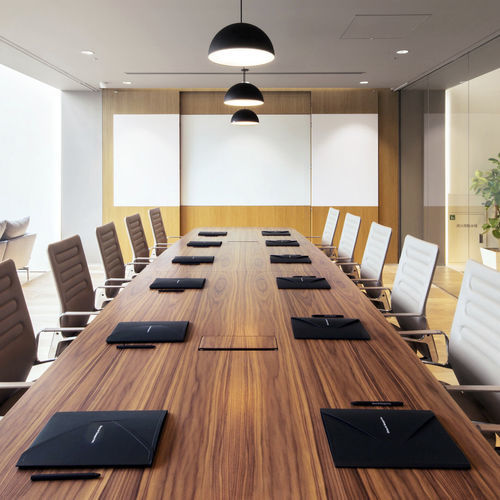 Contemporary conference table MEDAMORPH vitra USA oak / American