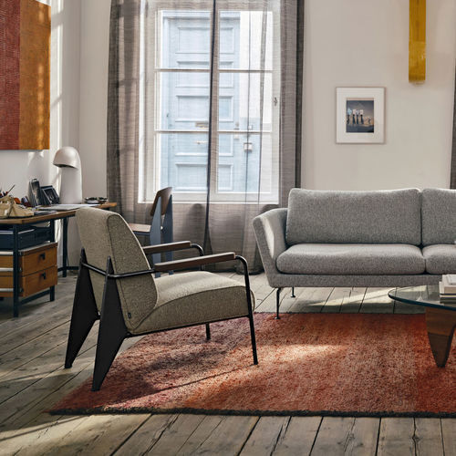 Contemporary armchair - DE SALON  - vitra USA - fabric / leather / solid wood