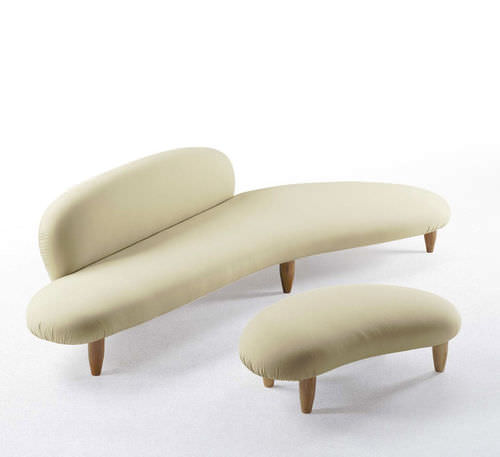Contemporary upholstered bench - FREEFORM  - vitra USA - fabric / wooden base / wooden