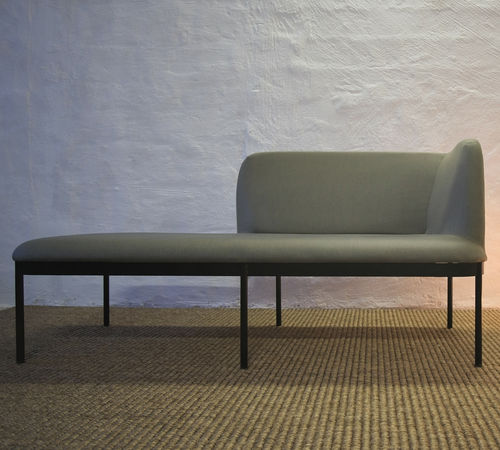 Contemporary upholstered bench - POLO - David design - fabric / leather / metal base