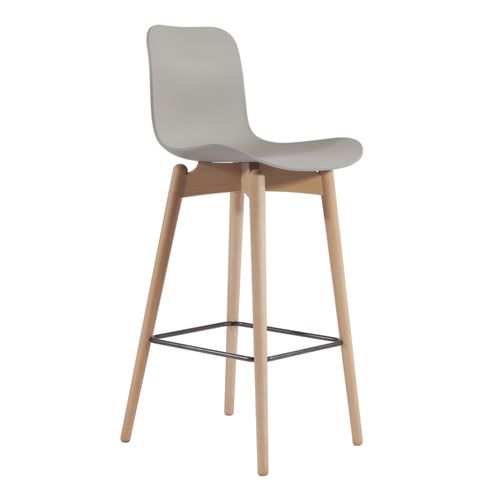 Contemporary bar chair - LANGUE - NORR11 - indoor / plastic / beech base