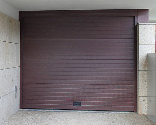 Sectional garage door - STUCCO - AGM - painted steel / automatic / manual