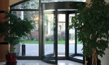 Entry door - AGM - aluminum / sliding / glazed