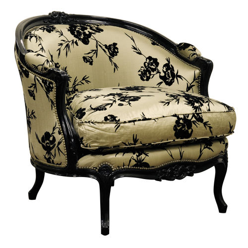 Louis XV style armchair - COURTELINE : RÉF. 17005 - OVATION Paris - fabric / bergere