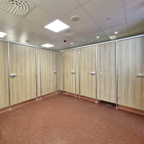 HPL washroom cubicle - cronus NR® - KEMMLIT-Bauelemente GmbH - aluminum / toilet / for public building