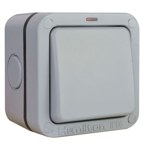 Light switch - ELMR2WNGY/ELM20DPNGY - Hamilton Litestat - push-button / surface-mount / contemporary