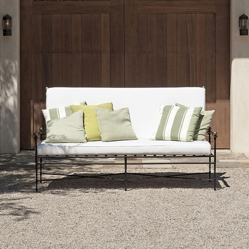 Traditional sofa - AMALFI  - JANUS et Cie - garden / white / stainless steel base