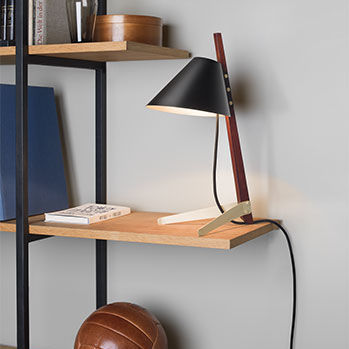 Table lamp - BILLY TL ILSE CRAWFORD EDITION - Kalmar Werkstaetten - metal / rosewood / contemporary
