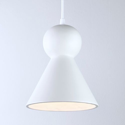 Pendant lamp - LOVER 2.0_matte white - neo - ceramic / minimalist design / corded