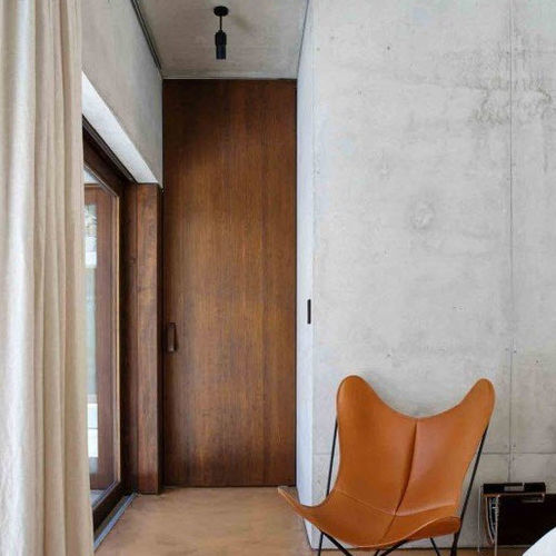 Interior door - HV Pavilion - FritsJurgens - wooden / pivoting with offset axis / contemporary