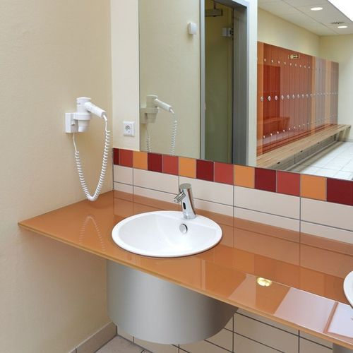 Glass vanity top - VITRUM WT - Schaefer-Trennwandsysteme - professional