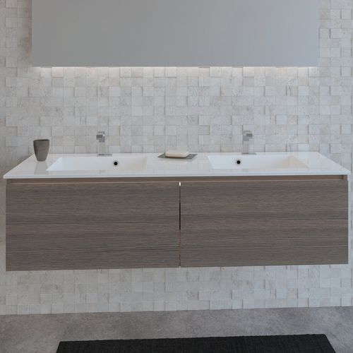 Built-in washbasin - M2 - ALKE - marble / with counter / double