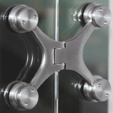Glass door hinge - 1003 - APC - stainless steel / polished stainless steel / contemporary