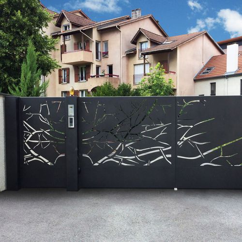 Swing gate - BPLAN - sectional / aluminum / steel