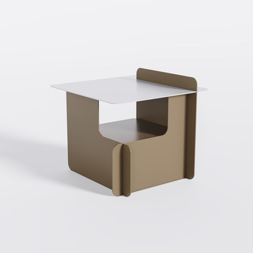Original design side table - Bset - BPLAN - aluminum / lacquered aluminum base / cube-shaped