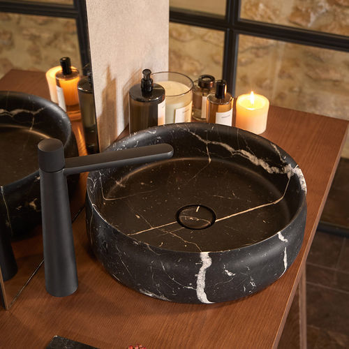 Countertop washbasin - DUNA - SANYCCES - natural stone / custom / round