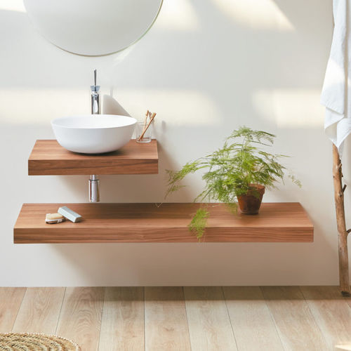 Double washbasin cabinet - ZERO - SANYCCES - wall-hung / oak / American walnut