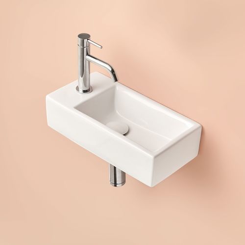 Countertop washbasin - MINI - SANYCCES - ceramic / rectangular / 1-hole
