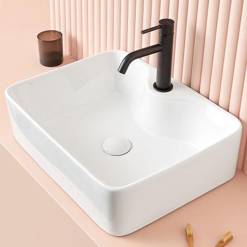 Countertop washbasin - LECCE - SANYCCES - ceramic / rectangular / 1-hole