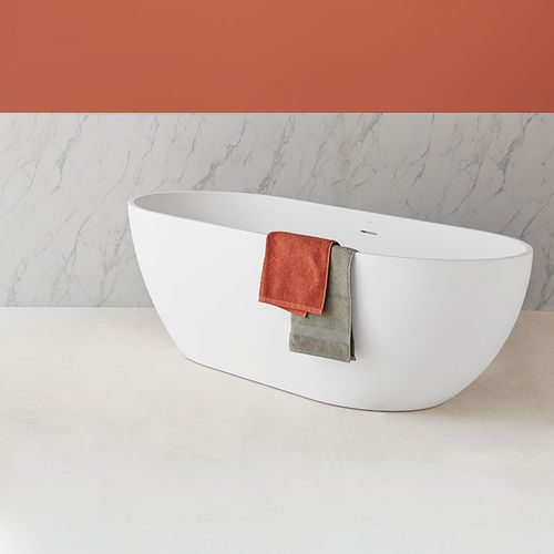 Oval bathtub - RONDO - SANYCCES - freestanding / for homes / acrylic resin