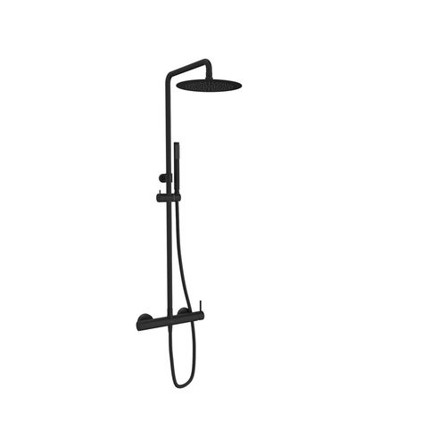 Brass shower column - LOOP - SANYCCES - wall-mounted / contemporary / with hand shower