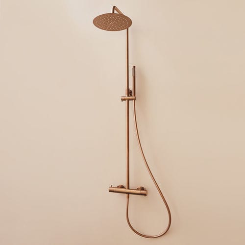 Thermostatic shower column - LOOP K - SANYCCES - for apartment / brass / wall-mounted