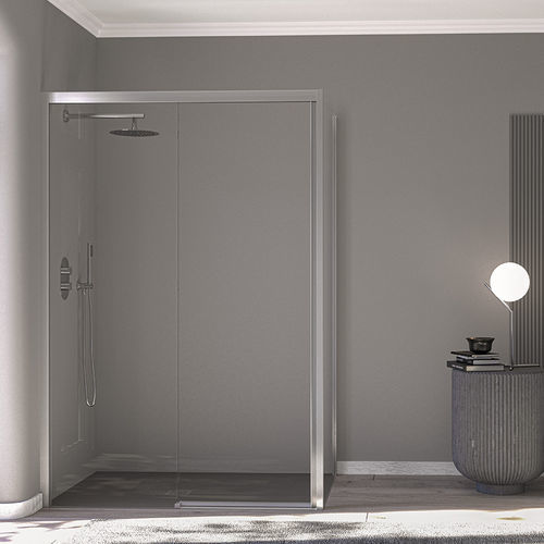 Glass shower enclosure - STYLE - SANYCCES - tempered glass / with sliding door / high