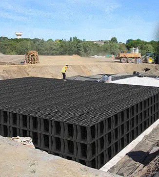 Basin stormwater management module - OPTIBOX - NIDAPLAST - for public works / infiltration / in-ground