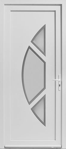 Entry door - Cyclone - PAB- MTN ( MENUISERIES TECHNIQUE NOUVELLES) - PVC / swing / contemporary