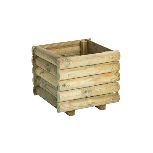 Wooden planter - POTSDAM - Braun Wuerfele - rectangular / square / custom