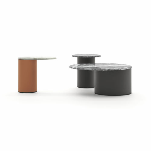 Contemporary coffee table - ELLIOT - marac srl - marble / plywood base / leather base