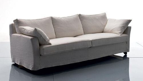 Contemporary sofa - VERSAILLES - marac srl - fabric / with removable cover / white