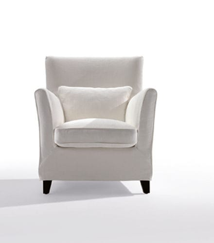 Contemporary armchair - MORGANA - marac srl - leather / fabric / with removable cover