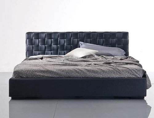 Double bed - LOUISANA - marac srl - contemporary / with leather headboard / upholstered