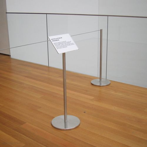 Indoor display panel - Q  - Absolute Museum & Gallery Products Ltd - on casters / stainless steel