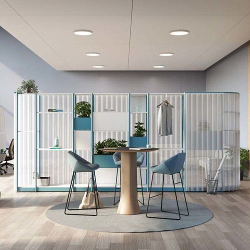 Free-standing office divider - FLEX ACTIVE - Steelcase EMEA - fabric / glass / laminate