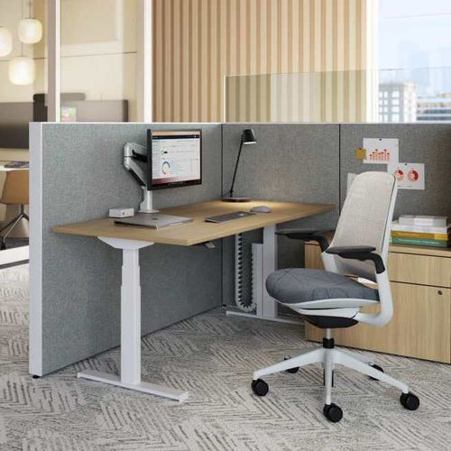 Stand-up desk - MIGRATION INTRO - Steelcase - free-standing / modern / powder-coated steel
