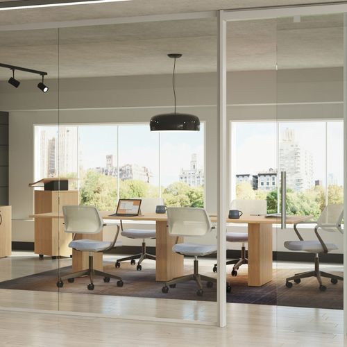 Contemporary boardroom table - CURRENCY - Steelcase - laminate / laminate base / rectangular