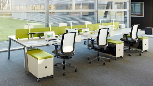 Contemporary bench - FUSION  - Steelcase EMEA - wood veneer / with storage compartment / with integrated LED lighting
