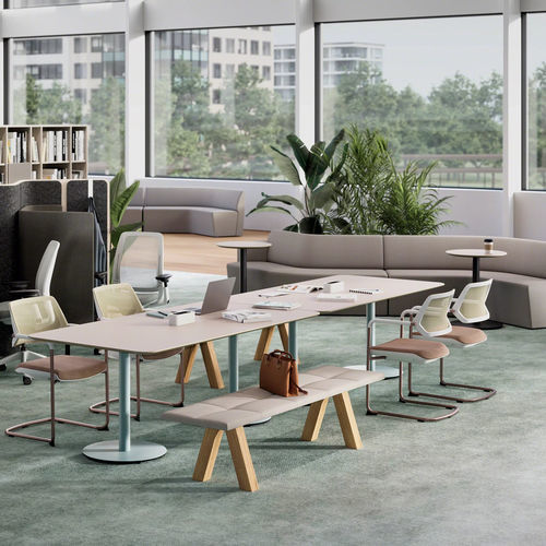 Contemporary conference table - OBELOS&reg; - Steelcase EMEA - wooden / metal base / rectangular