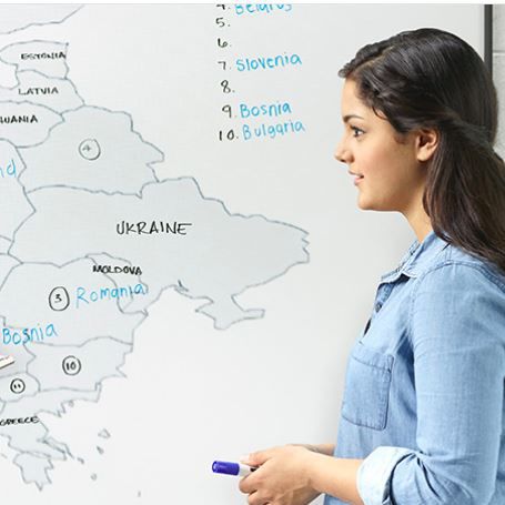 White board - E³™ CERAMICSTEEL PROJECTION SURFACES - Polyvision - erasable / wall-mounted / freestanding