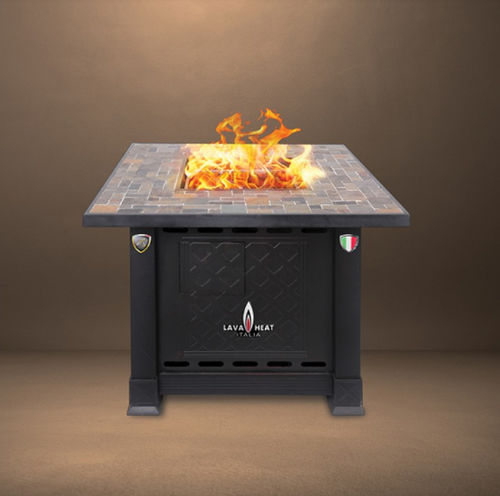 Gas fire pit - VOLTERRA - Lava Heat Italia - steel