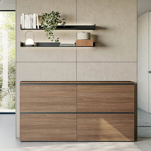 Contemporary shoe cabinet - MINIMA - Birex - free-standing / lacquered wood / in wood fiber