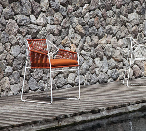 Contemporary chair - 300 100 SANDUR - OASIQ - outdoor / rope / stainless steel base