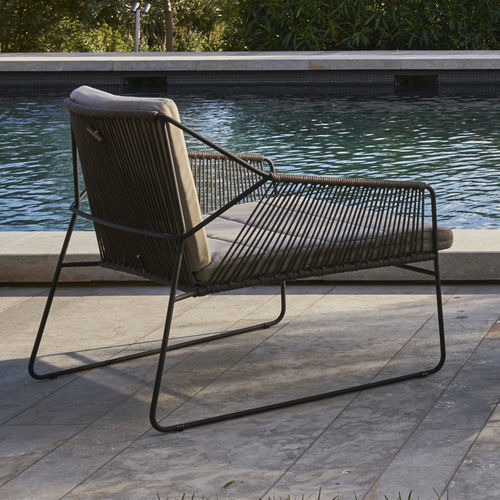Contemporary club chair - 300 102 SANDUR - OASIQ - fabric / stainless steel / powder-coated steel