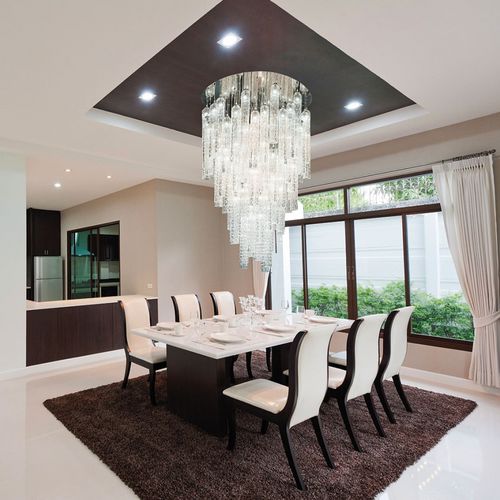 Contemporary chandelier - ANDY - VGnewtrend - stainless steel / Murano glass / commercial