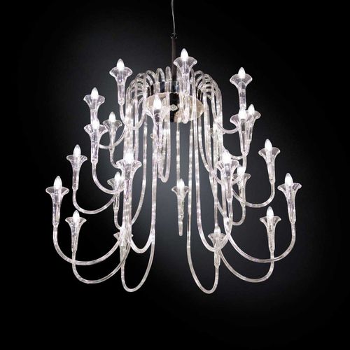 Contemporary chandelier - OCTOPUS - VGnewtrend - stainless steel / Pyrex® / commercial