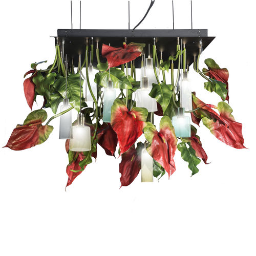 Original design chandelier - ANTHURIUM  - VGnewtrend - painted steel / Murano glass / commercial